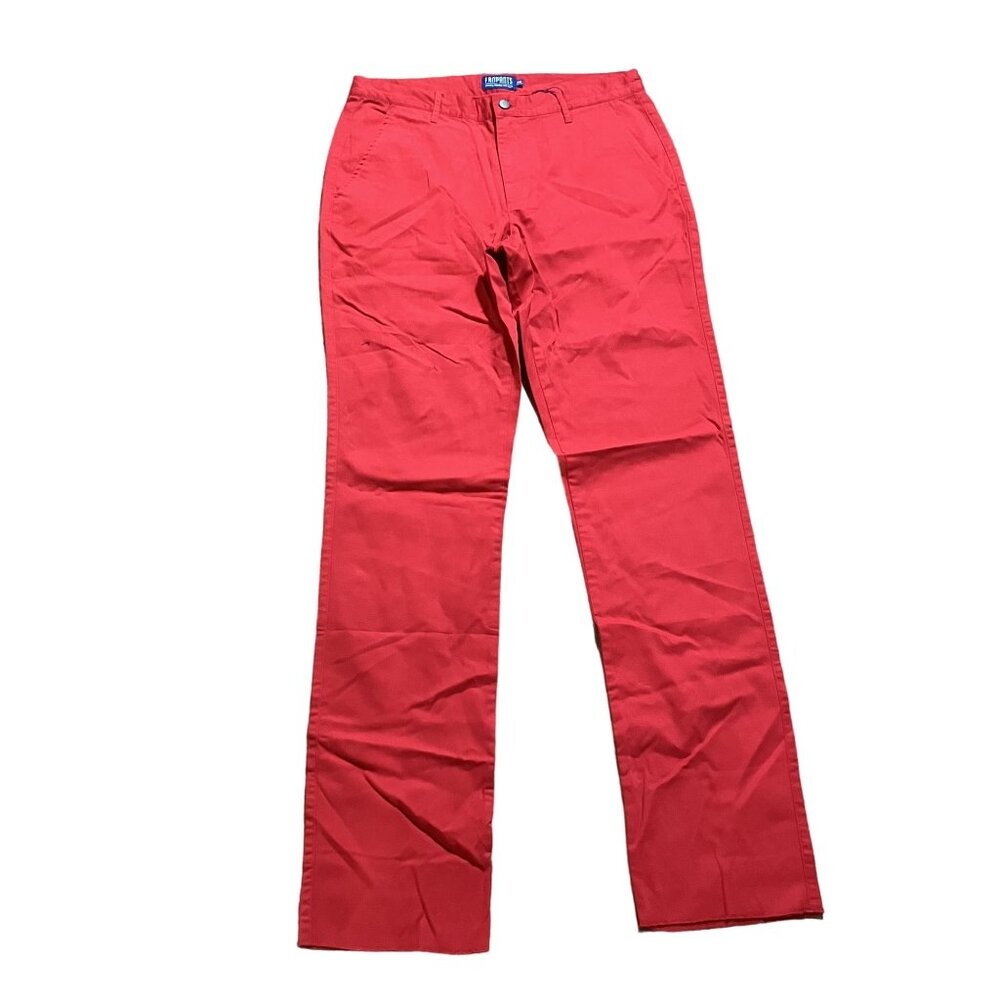 Fanpants Mens Red Chino Pants W35 Cotton Blend Straight Leg NWT